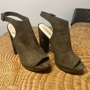 Brown Suede Women's Heels